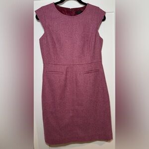 Chic JCrew Mauve Pink Wool Blend Dress with cap sleeves and small front pockets